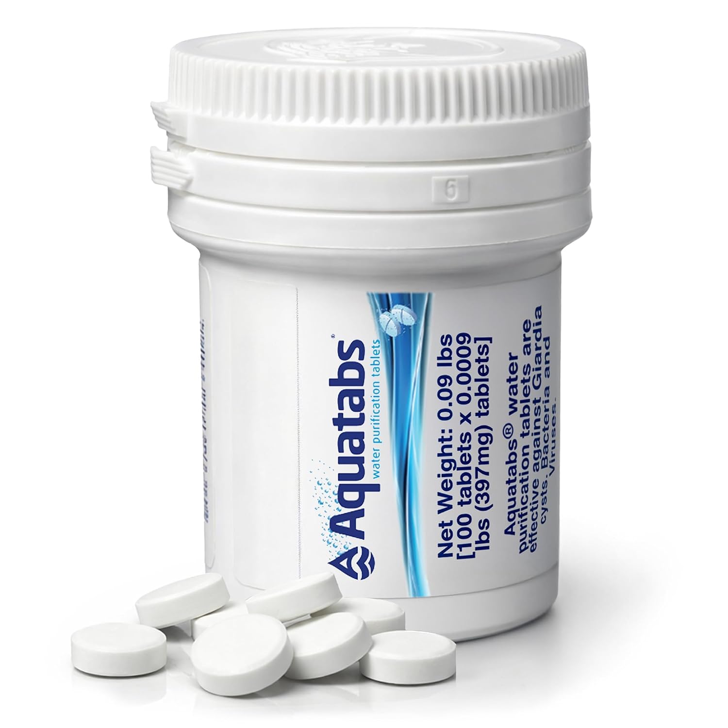 Aquatabs Water Purification Tablets (397mg, 100 Pack)